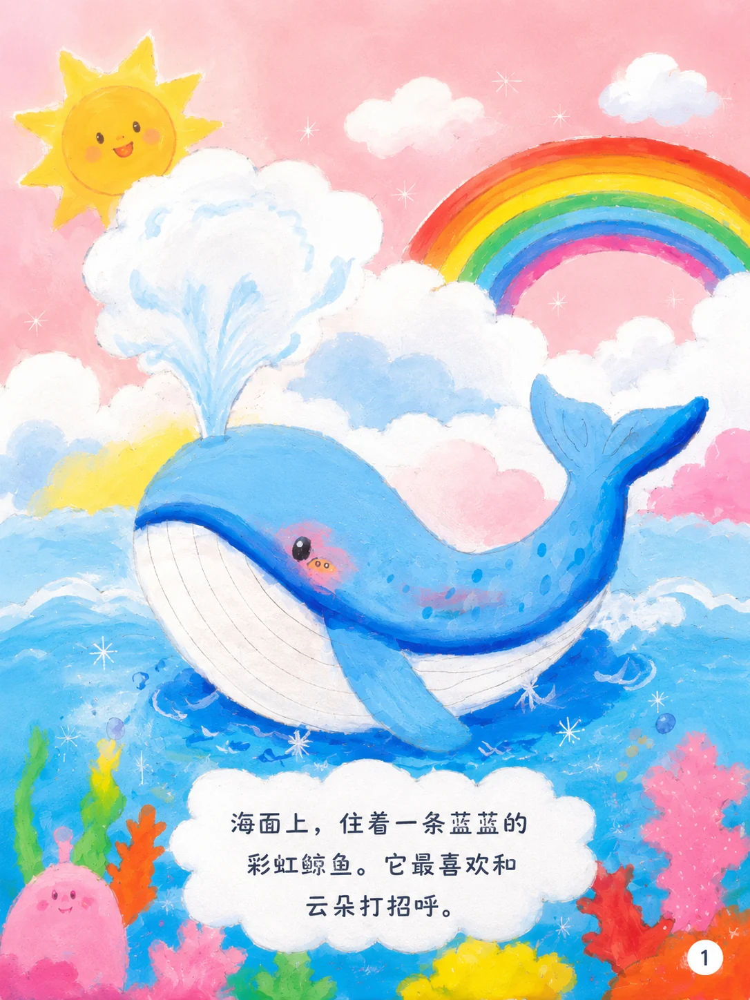 《彩虹鲸鱼的云朵旅行》第1页